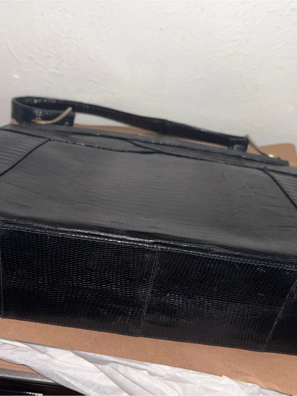 Genuine Lizard Skin Midcentury Handbag